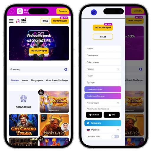 Интерфейс казино